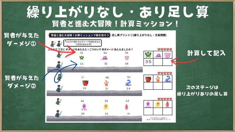 2年算数 繰り上がりなしとありの計算プリント(無料ダウンロード・A4サイズ)