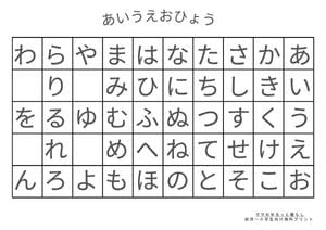 シンプルひらがな表プリント3(無料ダウンロード)