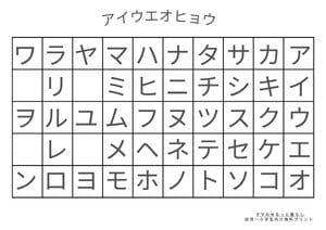 シンプルカタカナ表1