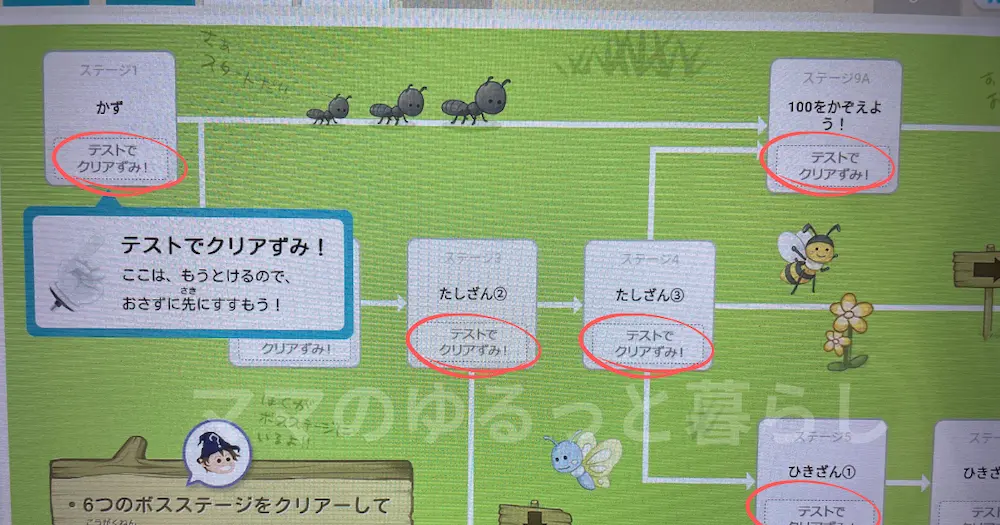 RISU算数のクリアと判定されたステージ